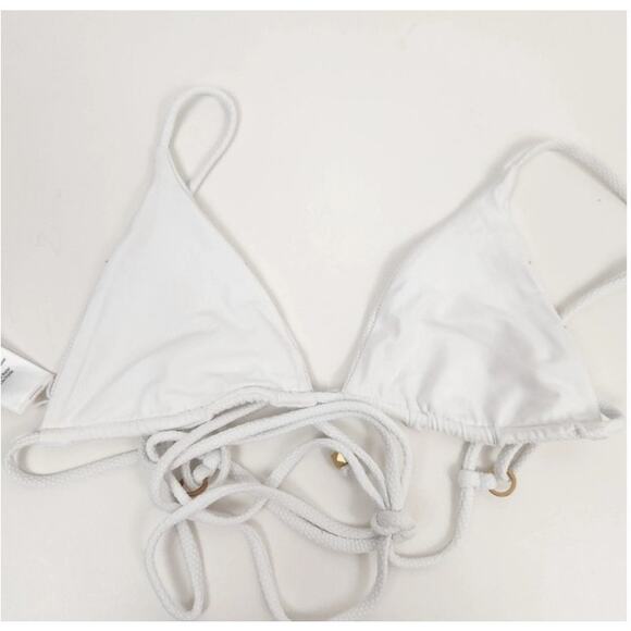 L*Space Kara Studded Bikini Top in White Size Large Triangle - Picture 4 of 5